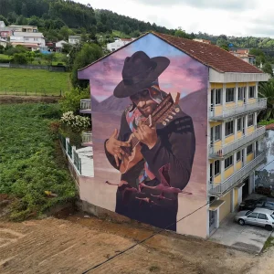 El charanguista andino, una obra de Cristóbal Persona finalista a Mejor Mural del Mundo 2024